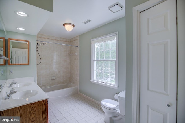9708 S Park Cir, Fairfax Station, VA 22039 - full bathroom featuring double vanity, tile patterned flooring, and bathtub / shower combination