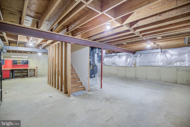 9708 S Park Cir, Fairfax Station, VA 22039 - unfinished basement featuring stairs