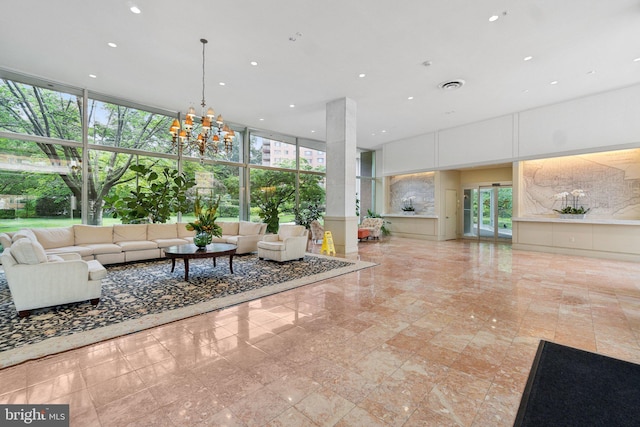 4201 Cathedral Ave NW Unit 122E, Washington, DC 20016 - community lobby featuring floor to ceiling windows and recessed lighting