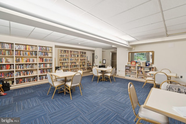 4201 Cathedral Ave NW Unit 122E, Washington, DC 20016 - dining area with carpet flooring and a drop ceiling