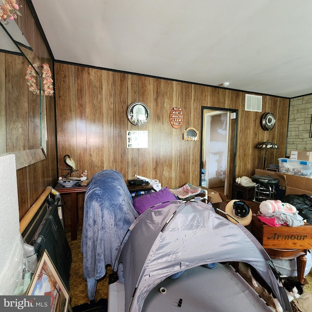 5508 Mayview Ave, Baltimore, MD 21206 - bedroom with wooden walls