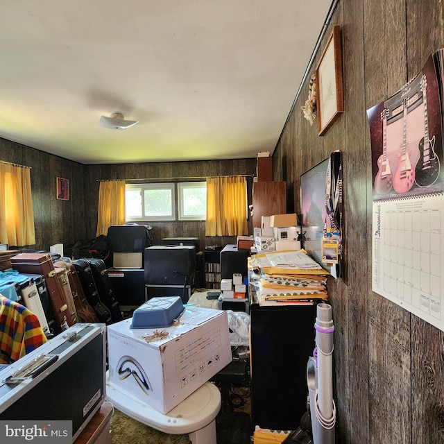 5508 Mayview Ave, Baltimore, MD 21206 - miscellaneous room with wooden walls and a desk