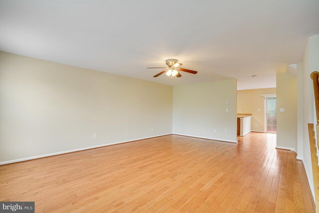 6187 Les Dorson Ln, Alexandria, VA 22315 - empty room with ceiling fan and light wood finished floors