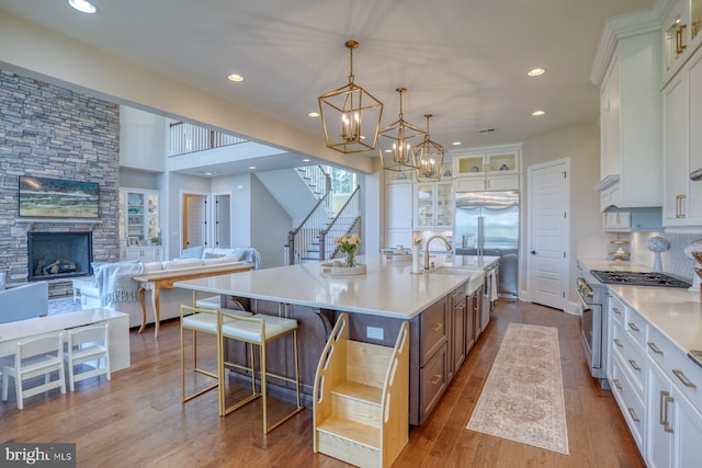 22261 Waterview Rd, Lewes, DE 19958 - kitchen with high quality appliances, a large island with sink, a chandelier, a kitchen breakfast bar, and open floor plan