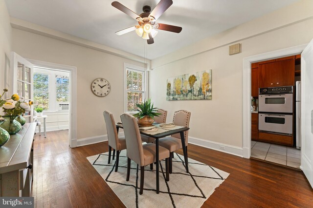1623 Lanier Pl NW Unit 202, Washington, DC 20009 - dining space with wood finished floors and a ceiling fan