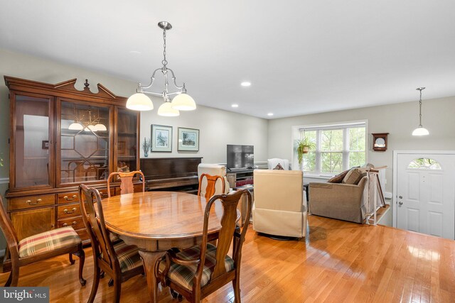 18275 Rolling Meadow Way, Olney, MD 20832 - dining area featuring light wood-type flooring and recessed lighting