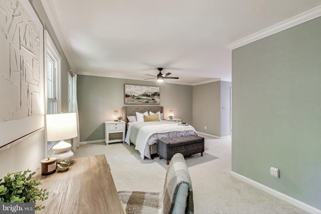6536 Little Ox Rd, Fairfax Station, VA 22039 - bedroom featuring light carpet, ornamental molding, and a ceiling fan