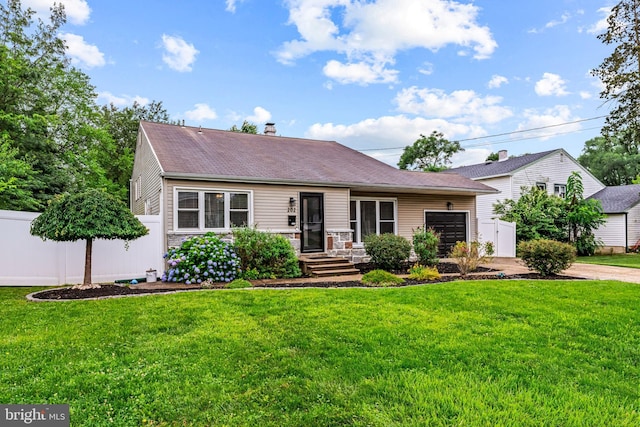 202 Cranford Rd, Cherry Hill, NJ 08003 - view of front of property with a garage, concrete driveway, a chimney, and stone siding