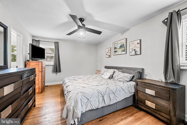 202 Cranford Rd, Cherry Hill, NJ 08003 - bedroom featuring light wood-style flooring and a ceiling fan