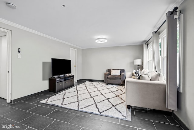 202 Cranford Rd, Cherry Hill, NJ 08003 - living area featuring baseboards and crown molding