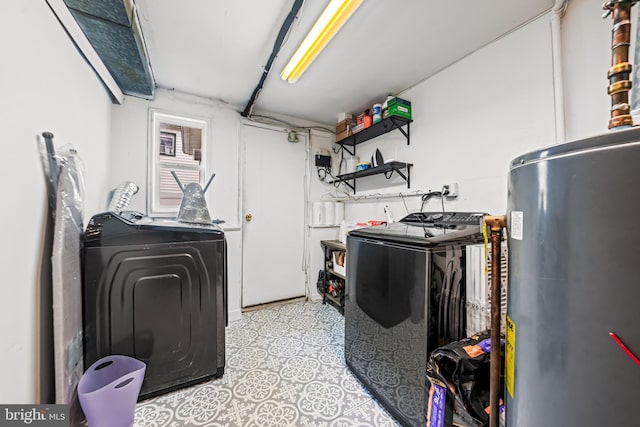 202 Cranford Rd, Cherry Hill, NJ 08003 - laundry room featuring gas water heater and washer and dryer