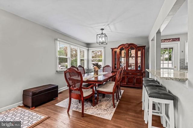 202 Cranford Rd, Cherry Hill, NJ 08003 - dining room with a chandelier and dark wood-style floors