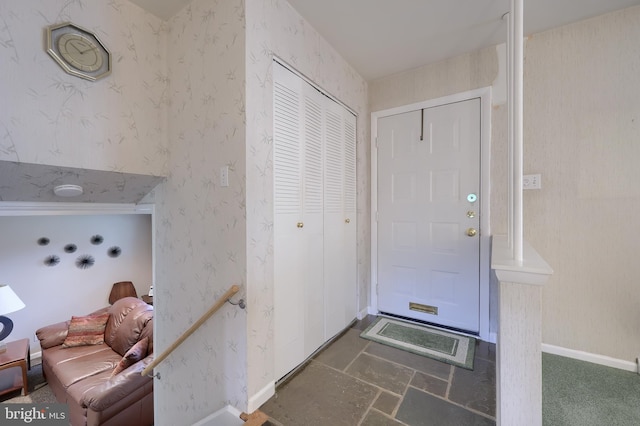 2202 Burkey Dr, Reading, PA 19610 - foyer featuring baseboards and stone finish flooring