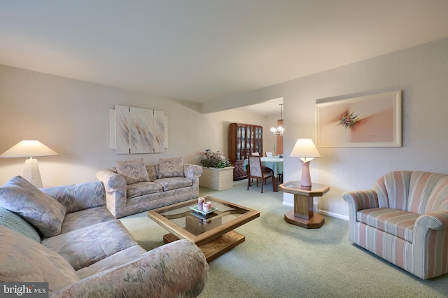 2202 Burkey Dr, Reading, PA 19610 - living area featuring a chandelier and carpet flooring
