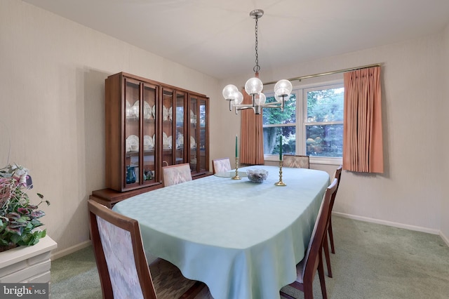 2202 Burkey Dr, Reading, PA 19610 - carpeted dining space with a chandelier and baseboards