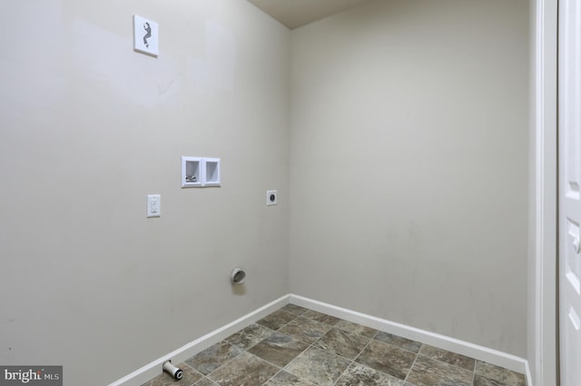 971 Connell St, Mechanicsburg, PA 17055 - washroom with hookup for an electric dryer, washer hookup, and dark stone finish flooring