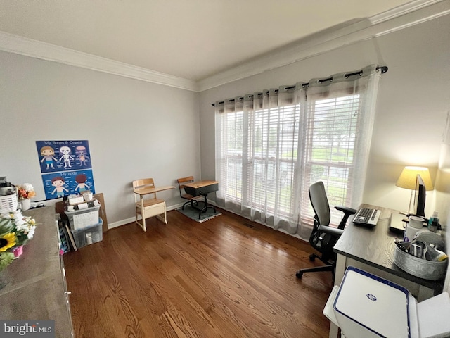 16331 Eagle Flight Cir, Woodbridge, VA 22191 - office with crown molding and wood finished floors