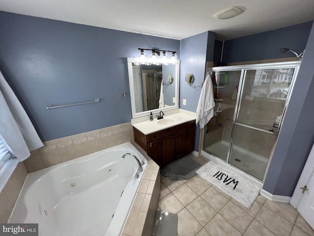 16331 Eagle Flight Cir, Woodbridge, VA 22191 - full bath with a tub with jets, vanity, a shower stall, and tile patterned floors