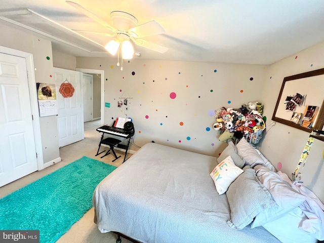 16331 Eagle Flight Cir, Woodbridge, VA 22191 - bedroom with light colored carpet and a ceiling fan