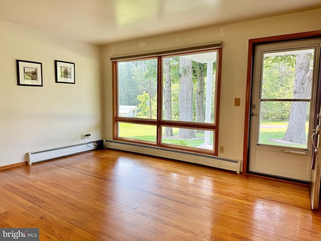 13709 Fir Tree Ln, Cresaptown, MD 21502 - spare room featuring light wood-type flooring and a baseboard heating unit