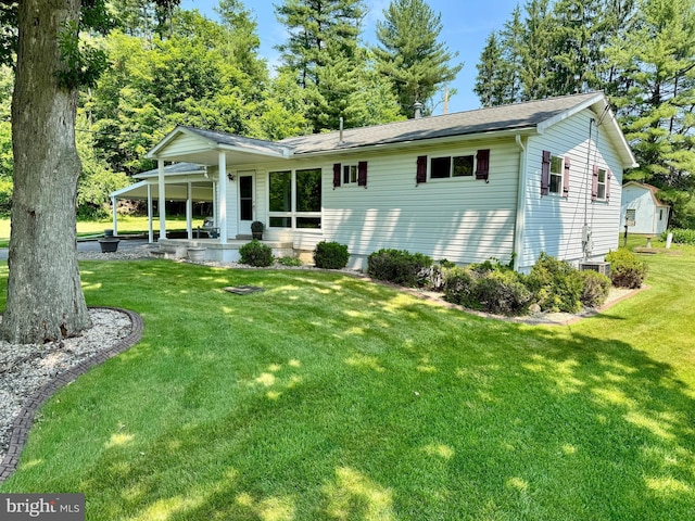 13709 Fir Tree Ln, Cresaptown, MD 21502 - view of front facade with a front lawn and a shingled roof