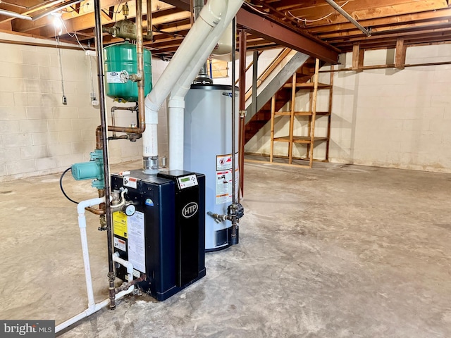 13709 Fir Tree Ln, Cresaptown, MD 21502 - unfinished basement with water heater and stairs