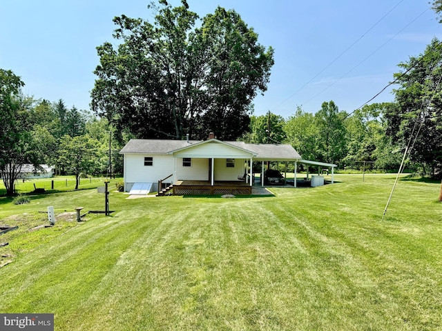 13709 Fir Tree Ln, Cresaptown, MD 21502 - rear view of property with a yard and view of scattered trees