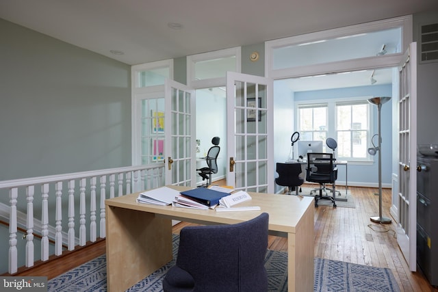 3238 P St NW, Washington, DC 20007 - office featuring french doors and hardwood / wood-style floors