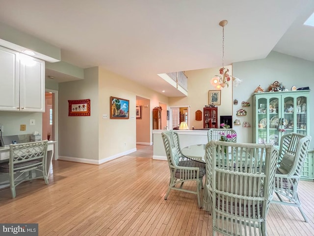 19 Pheasant Run Rd, New Hope, PA 18938 - dining area featuring light wood finished floors and lofted ceiling