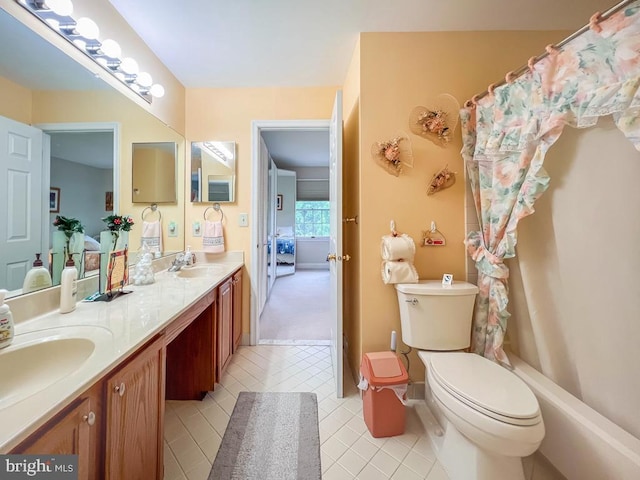 19 Pheasant Run Rd, New Hope, PA 18938 - bathroom with double vanity and tile patterned flooring