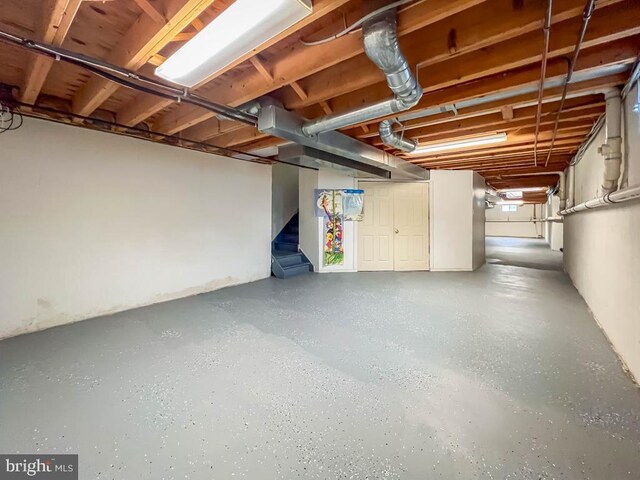 19 Pheasant Run Rd, New Hope, PA 18938 - unfinished basement featuring stairway