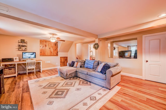215 Murray Dr, Doylestown, PA 18901 - living area with light wood-type flooring and a ceiling fan