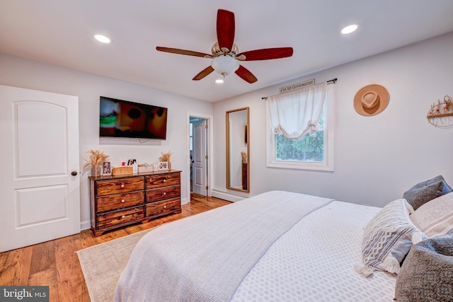 215 Murray Dr, Doylestown, PA 18901 - bedroom with wood finished floors, recessed lighting, and ceiling fan