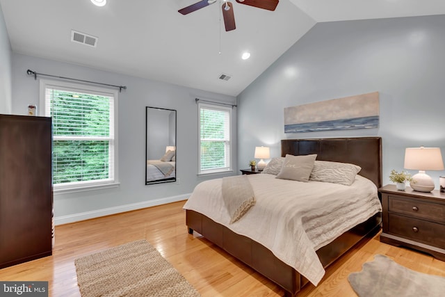 810 Broken Twig Ct, Odenton, MD 21113 - bedroom featuring lofted ceiling, wood finished floors, ceiling fan, and recessed lighting