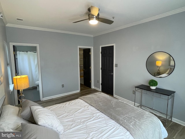8 Tyler Falls Ct Unit C, Baltimore, MD 21209 - bedroom featuring wood finished floors, ornamental molding, and ceiling fan
