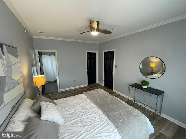 8 Tyler Falls Ct Unit C, Baltimore, MD 21209 - bedroom featuring wood finished floors, ornamental molding, and ceiling fan