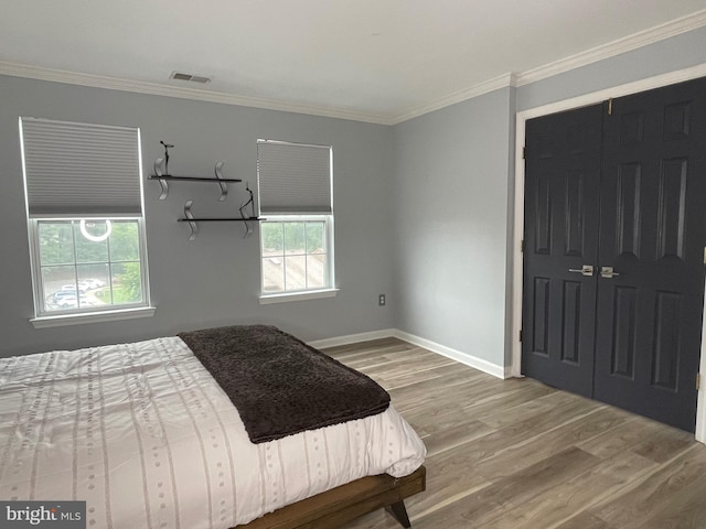 8 Tyler Falls Ct Unit C, Baltimore, MD 21209 - bedroom with wood finished floors, ornamental molding, and a closet