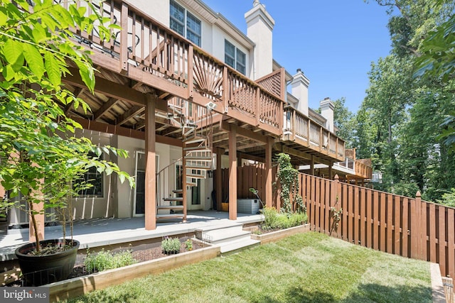 2009 Magarity Ct, Falls Church, VA 22043 - back of property featuring a deck, stairs, and stucco siding