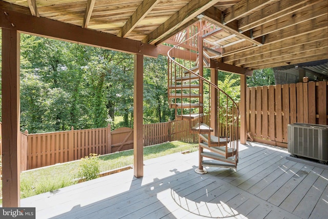 2009 Magarity Ct, Falls Church, VA 22043 - wooden terrace with stairway and a fenced backyard