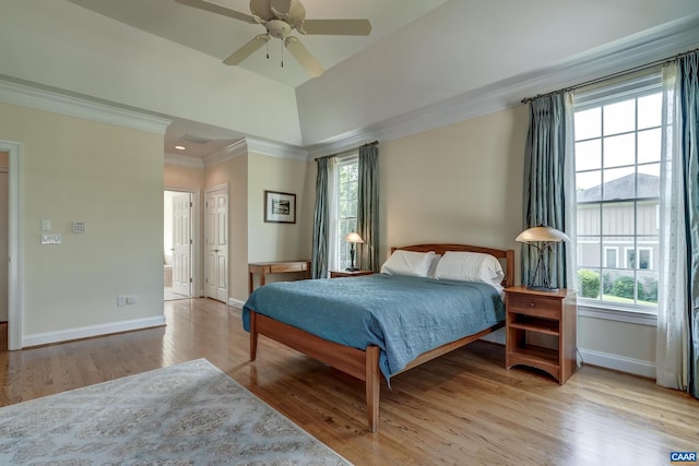 455 Foxdale Ln, Charlottesville, VA 22903 - bedroom with multiple windows, ornamental molding, wood finished floors, a ceiling fan, and a closet