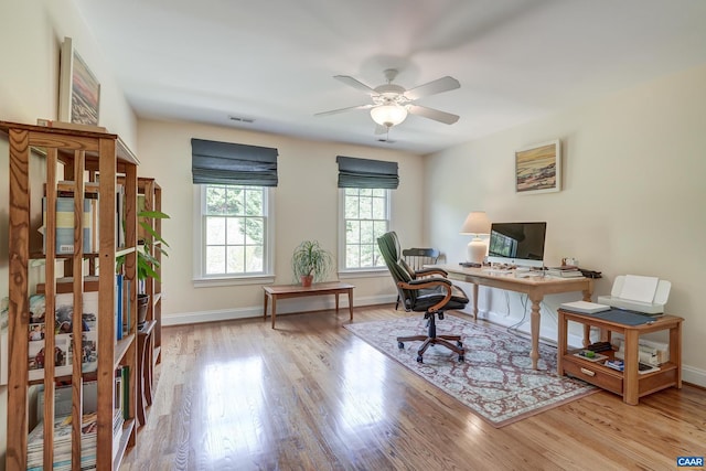 455 Foxdale Ln, Charlottesville, VA 22903 - office space featuring ceiling fan and wood finished floors