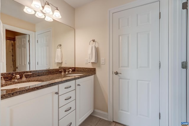 455 Foxdale Ln, Charlottesville, VA 22903 - full bath featuring double vanity and tile patterned floors