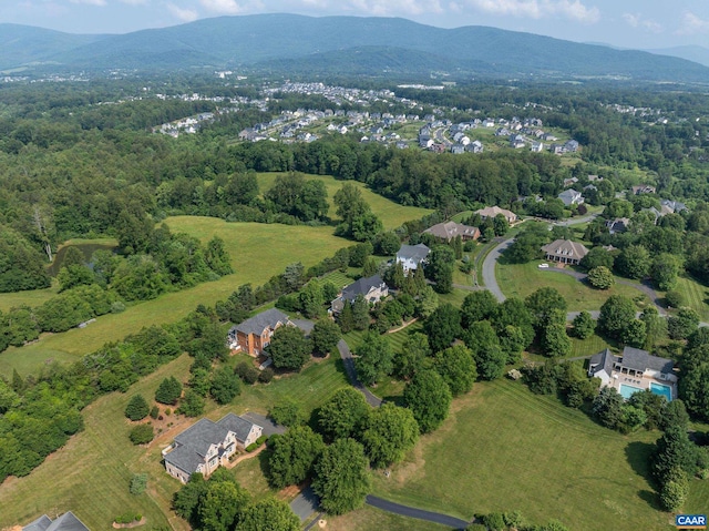 455 Foxdale Ln, Charlottesville, VA 22903 - aerial view of property and surrounding area featuring a mountain backdrop