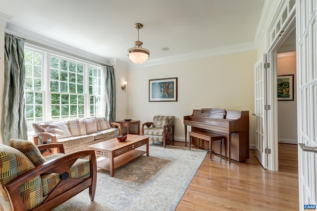 455 Foxdale Ln, Charlottesville, VA 22903 - living room with crown molding and light wood-type flooring