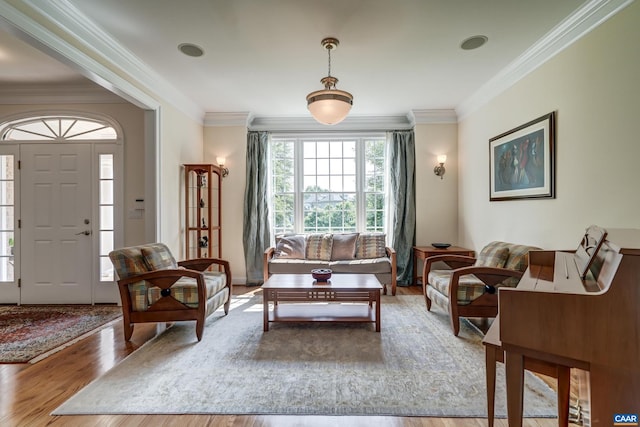 455 Foxdale Ln, Charlottesville, VA 22903 - living area with wood finished floors and ornamental molding