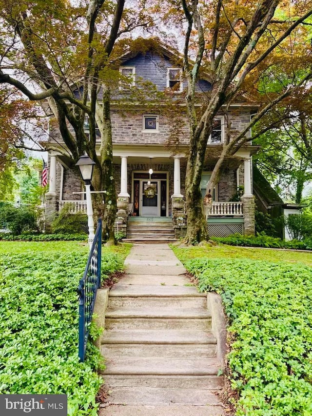 1602 Upland Ave, Jenkintown, PA 19046 - view of front of house featuring covered porch and stairs