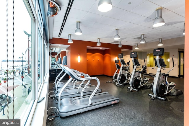 155 Potomac Psge Unit 237, National Harbor, MD 20745 - gym with baseboards and a drop ceiling