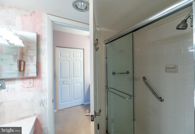 20630 Valley Forge Cir Unit 630, King Of Prussia, PA 19406 - bathroom with a stall shower and vanity