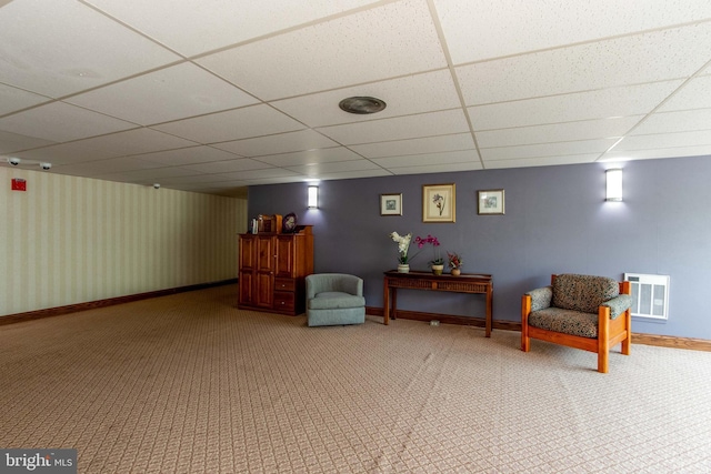 200 Highland Ave Unit 203, State College, PA 16801 - living area with a paneled ceiling and carpet floors