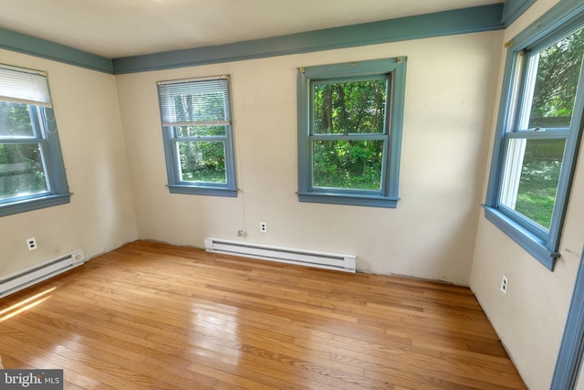 509 Baynard Blvd, Wilmington, DE 19803 - empty room with a baseboard heating unit and hardwood / wood-style flooring